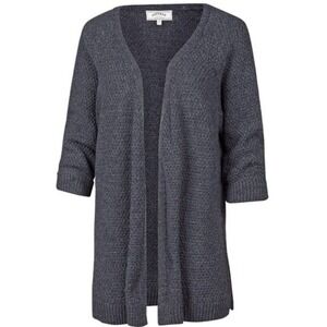 Fat Face Haywood Indigo Textured Edge to Edge Knit Cardigan Womens Size 12 Large